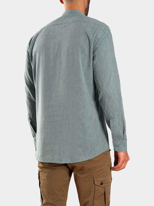 Long Sleeve Linen Shirt in Regular Fit Mint