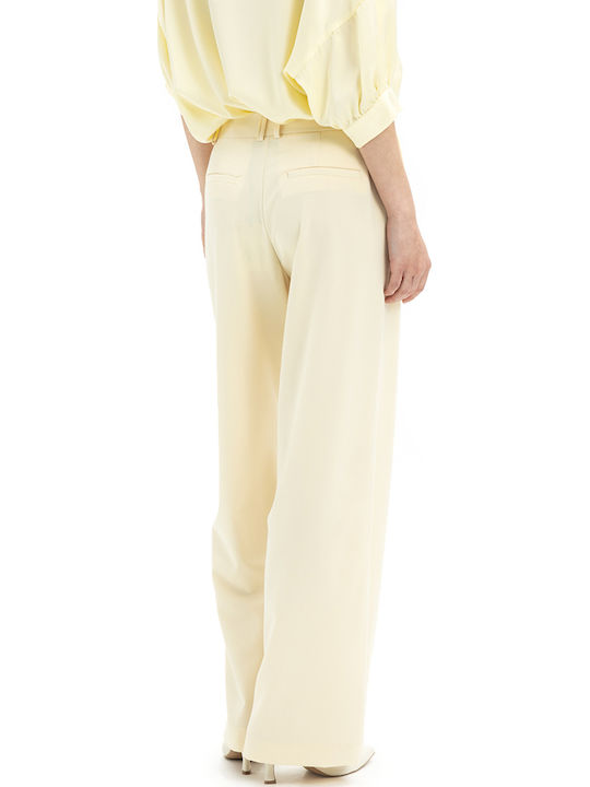 MY T Γυναικείο Chino Παντελόνι Straight Κιτρινο