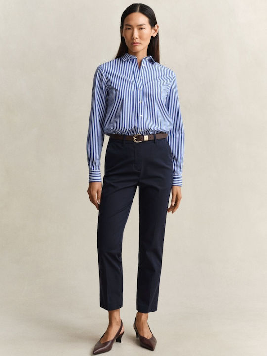 Women's Fabric Trousers in Slim Fit Dark Blue
