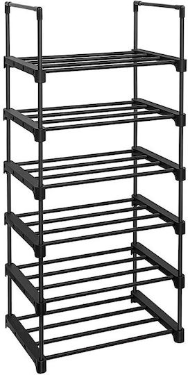 Μεταλλική με 6 Ράφια Μαύρη 45x30x106cm LSA23BK Μεταλλική με 6 Ράφια Μαύρη 45x30x106cm LSA23BK
