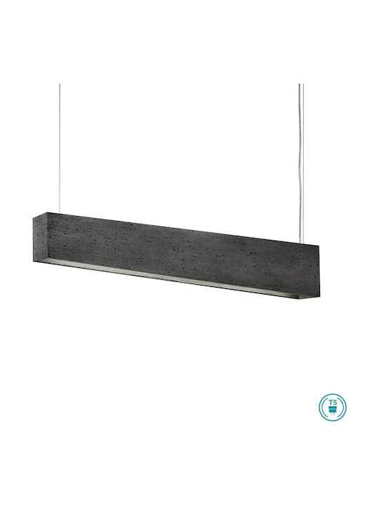 Nowodvorski Stone Travertine Gray Pendant Light Gray Rail with Socket T5