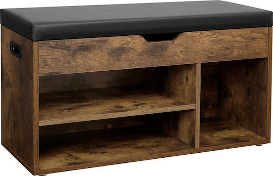 Ξύλινη με 3 Ράφια Μαύρη 80x30x44cm LHS30BX Ξύλινη με 3 Ράφια Μαύρη 80x30x44cm LHS30BX