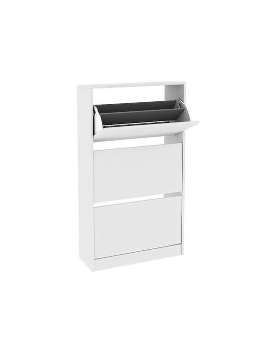 Holz Schuhschrank mit 3 Regalen White L73xW26xH119cm