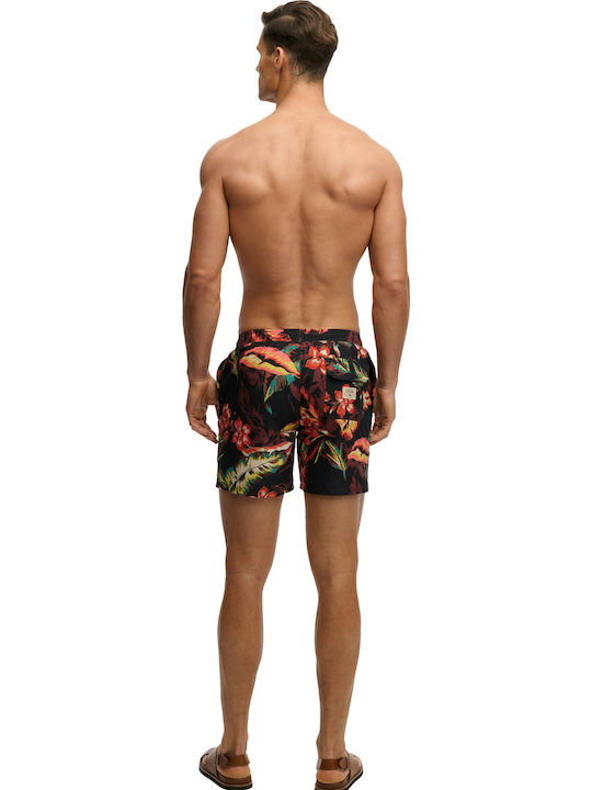 Hawaiian Men's Swimwear Shorts Kjn Cuban Nights Black with Prints M3010264A KJN