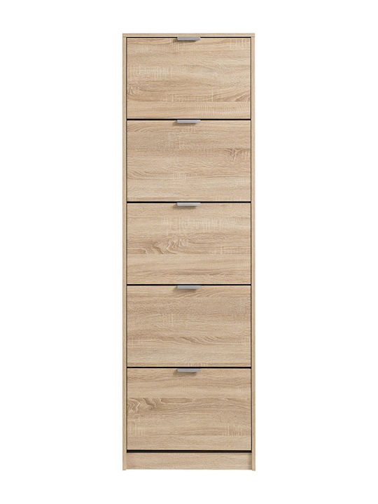 Ξύλινη Παπουτσοθήκη Base 15 με 5 Ράφια Μπεζ Μ58xΠ18xΥ191.5cm
