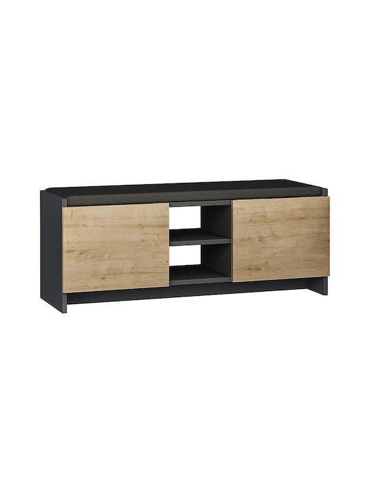 Zulla Wooden Shoe Organizer with 6 Shelves Anthracite / Natural 110x37x43cm