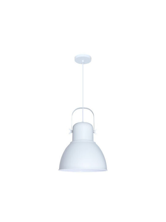 Eurolamp Κρεμαστό Φωτιστικό Λευκό Καμπάνα με Ντουί E27 31.5x31.5εκ.