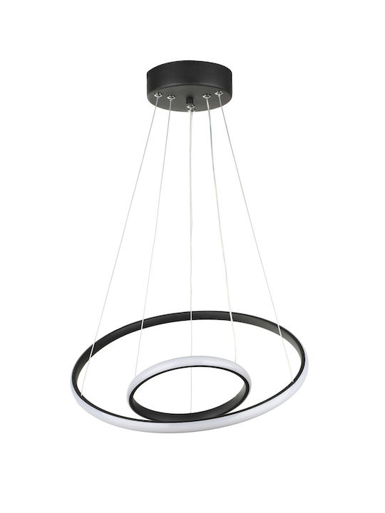 Heronia Pendant Ceiling Light Black LED with Warm White Light 60x60cm