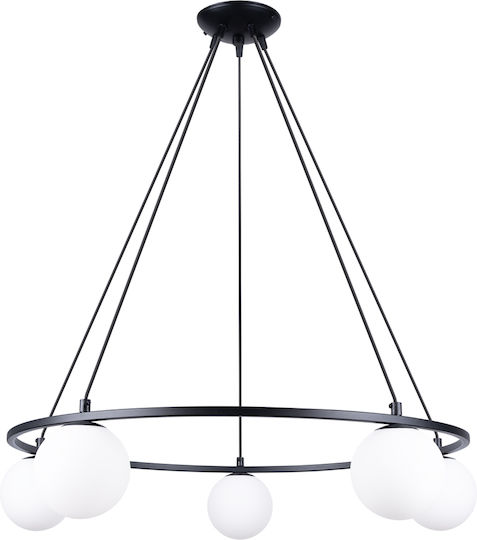 Sollux 5 Pendant Light Black 76x76cm