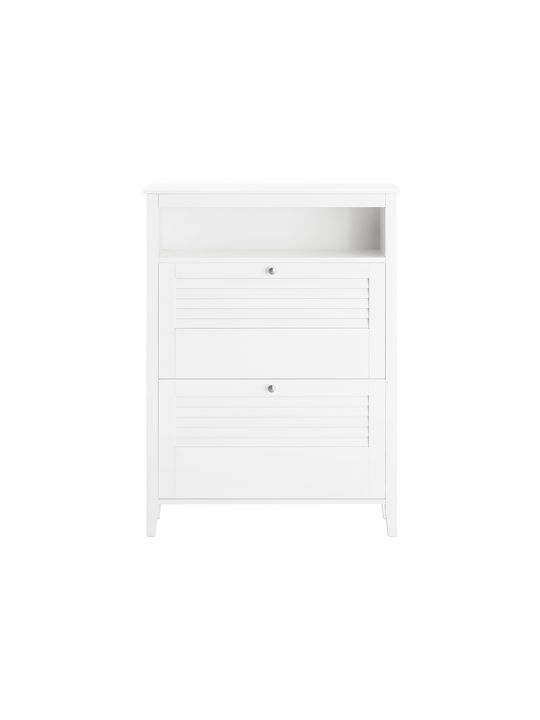 Wooden Shoe Organizer White 80x25x108cm