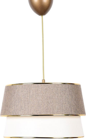 Ceiling Light Fixture Made of Rattan in Cream Shade 30x75cm