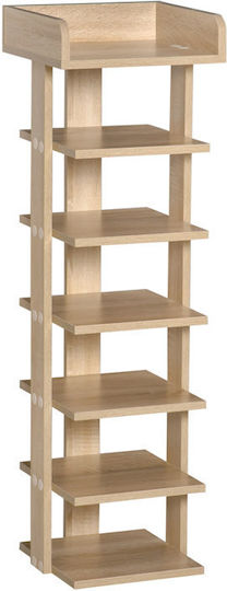 Holz Schuhorganisator Mit 7 Regalen Natürliche 32x30x104cm 837-163