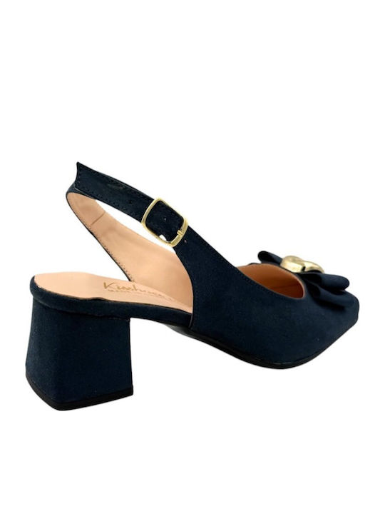 Suede Heels with Medium Heel Blue