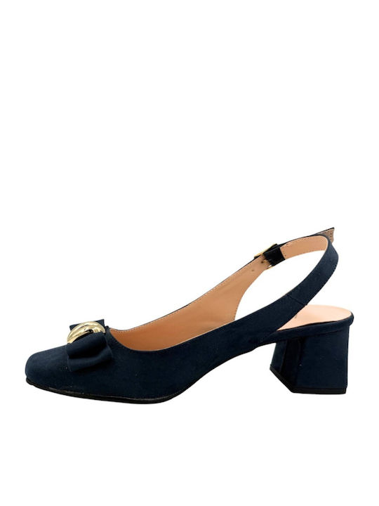 Suede Heels with Medium Heel Blue