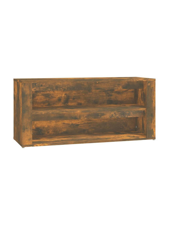Holz Schuhschrank mit 2 Regalen Gelb L100xW35xH45cm