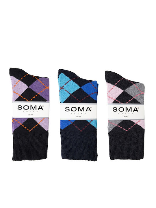 Soma Socks Casual Дамски Чорапи Многоцветни 3Pack