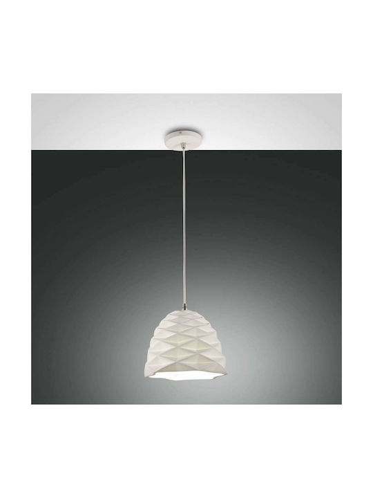 Fabas Luce Duchessa Hängelampe Weiß Glocke mit Fassung E27 20cm.