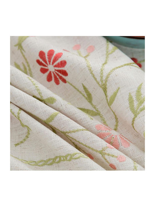 FRIPIA Linen Tablecloth with Floral Embroidery 120x160cm
