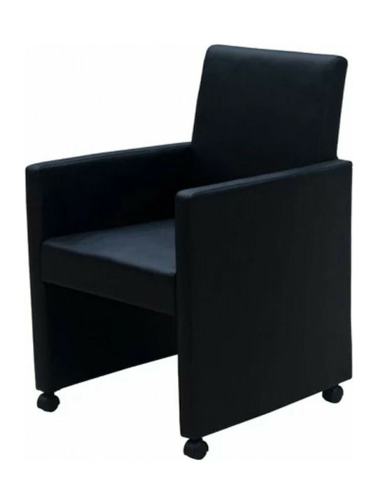 Dining Room Artificial Leather Armchair Black 58.5x65x88cm 2pcs