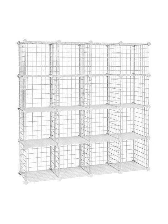 Metallic Shoe Organizer White 123x31x123cm