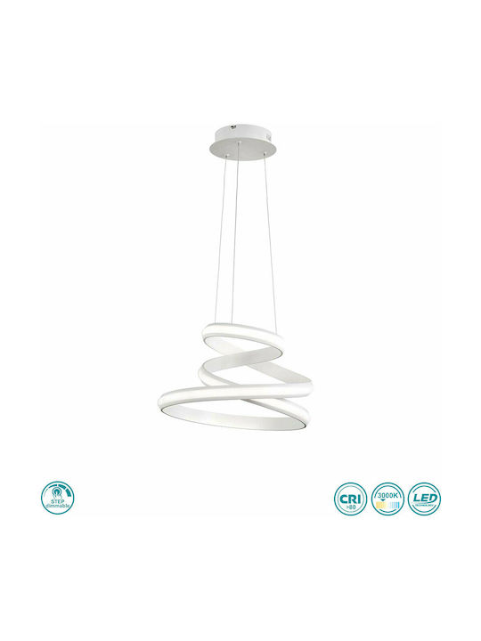 Wofi Tess Pendant Light White 41cm