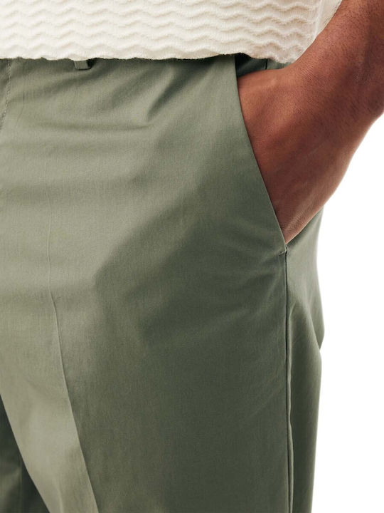 Men's Trousers Chinos Elastic in Tapered Leg Style Green