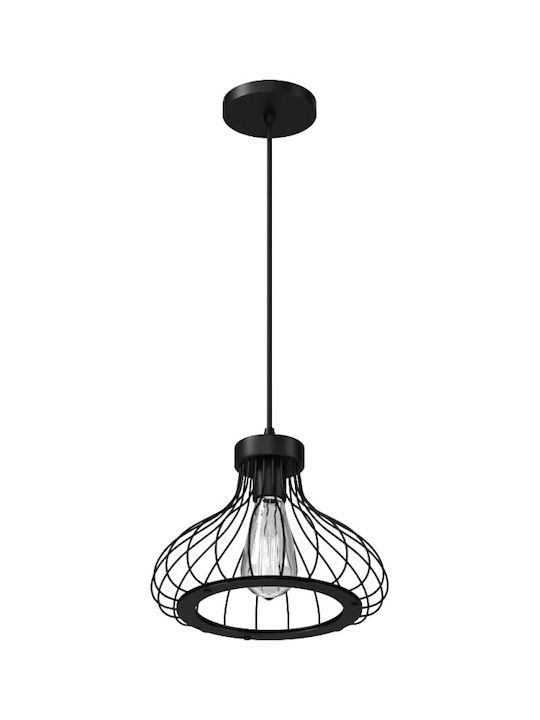 Powertech Hängelampe Schwarz mit Fassung E27 30x21cm.