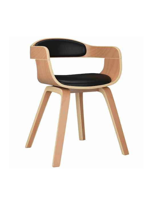 Dining Room Artificial Leather Armchair Black 49x51x70cm 2pcs