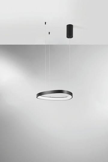 Fan Europe Led-Klapton-S45 Κρεμαστό Φωτιστικό Μαύρο LED με Ψυχρό Λευκό Φως 45x45x150εκ.