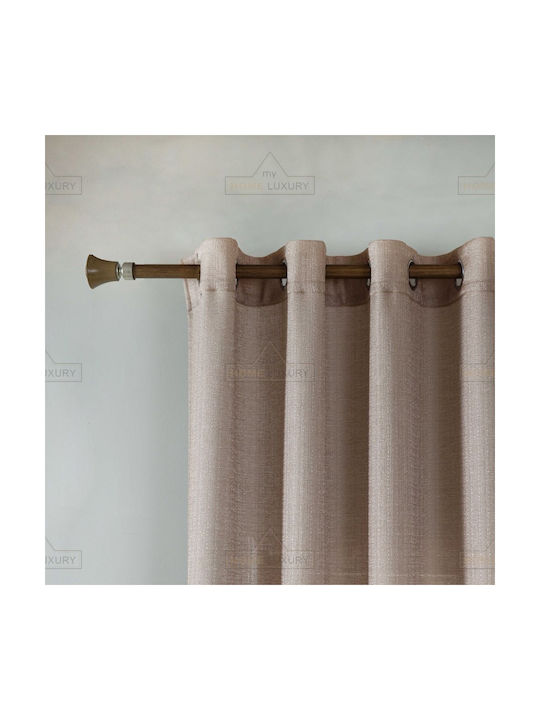 My Home Luxury Vorhang mit Grommets Line Braun 270x270cm