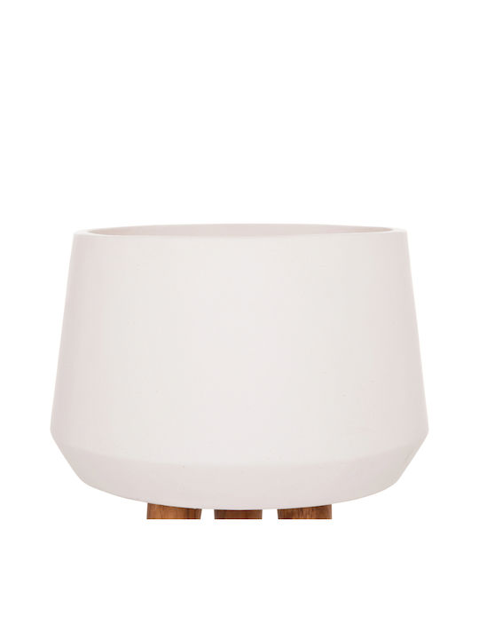 HomeMarkt Quan Concrete White Flower Pot 40x40x85cm