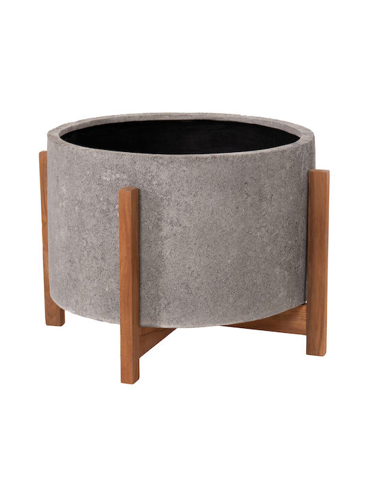 HomeMarkt Hoff Concrete Flower Pot Gray-teak 50x50x35cm