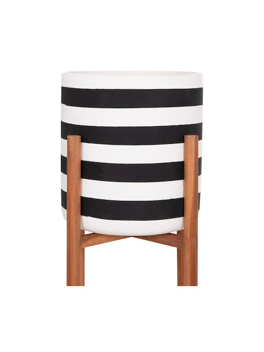 HomeMarkt Rentil Concrete Flower Pot White/Black