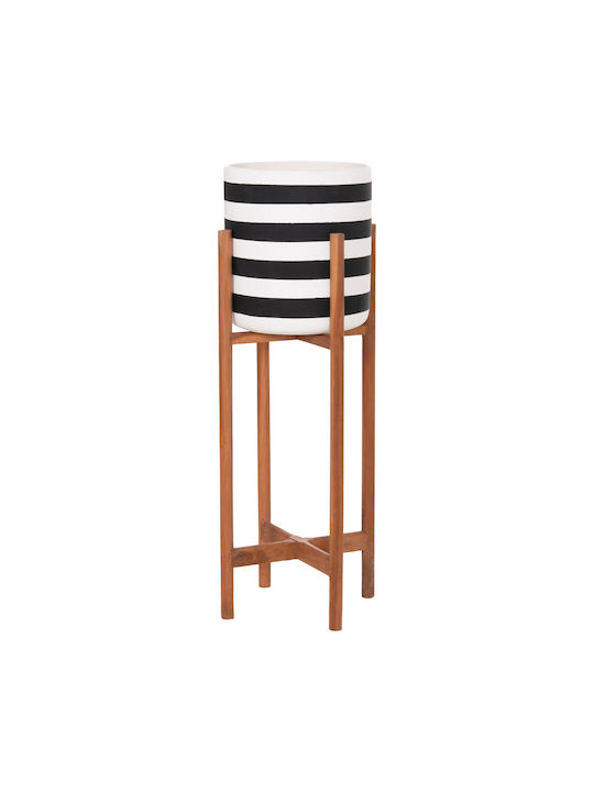 HomeMarkt Rentil Concrete Flower Pot White/Black