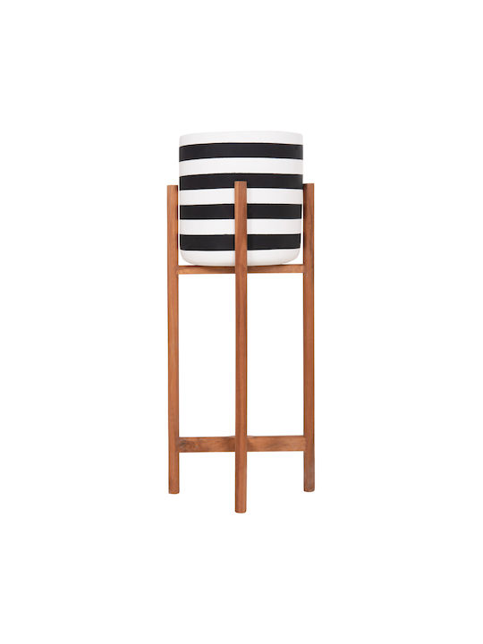 HomeMarkt Rentil Concrete Flower Pot White/Black