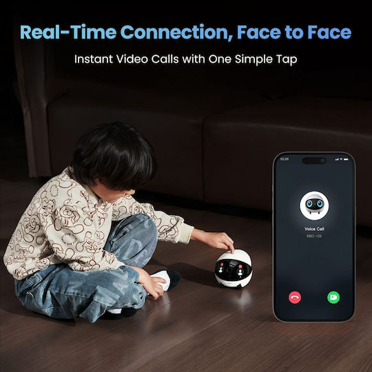 Enabot EBO Air 2 Plus IP Companion Robot Κάμερα Wi-Fi Full HD+ 5MP Μπαταρίας με Αμφίδρομη Επικοινωνία Γκρι
