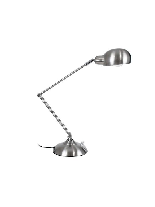 GloboStar Table Lamp for E27 Socket with Silver Shade and Base