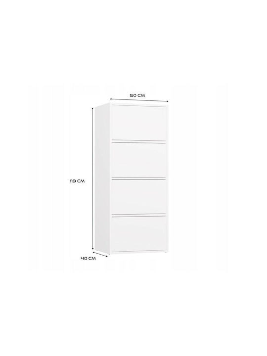 Büroaufbewahrungsschublade Alma Holz Weiß 50x40x119cm