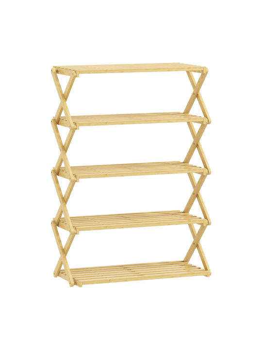 Bamboo Shoe Organizer Beige 60x29x88cm