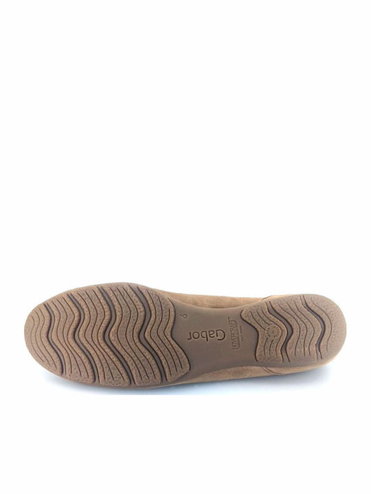 Leather Women's Ballerina Shoes In Brown Colour