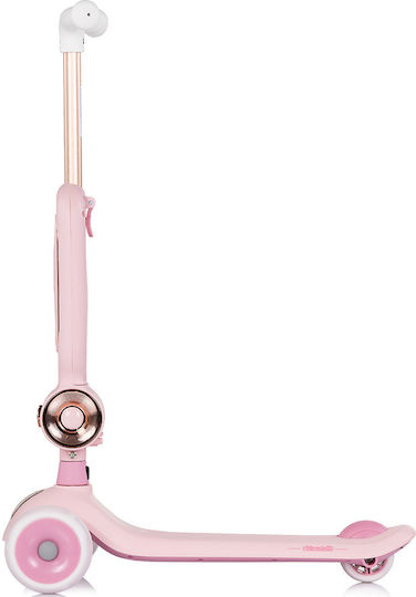 Chipolino Kids 3-Wheel Scooter with LED Lighting for 2+ Years Pink