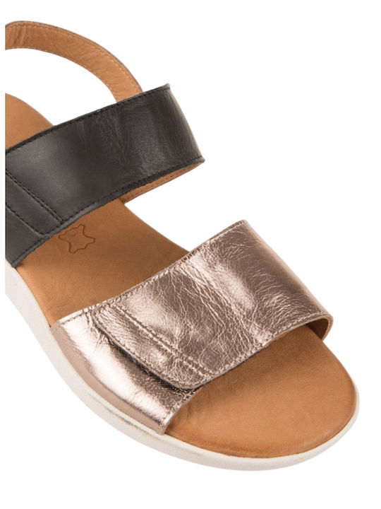 Leather Women's Flat Sandals Black