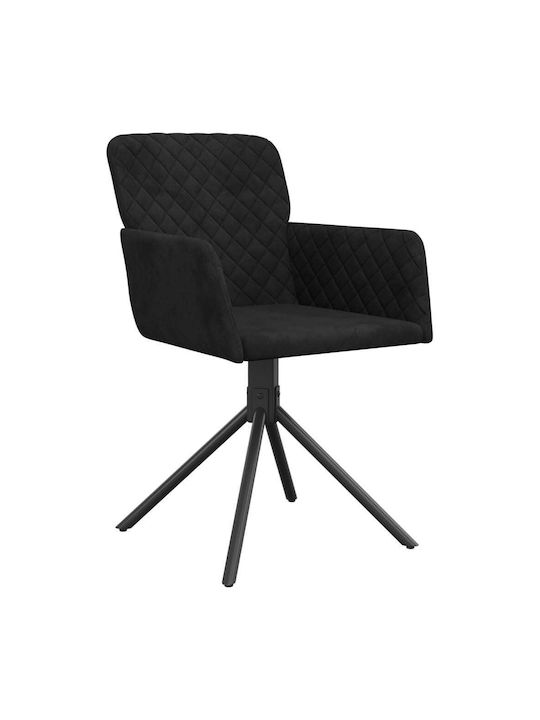 Dining Room Velvet Armchair Black 51.5x59x83.5cm 2pcs