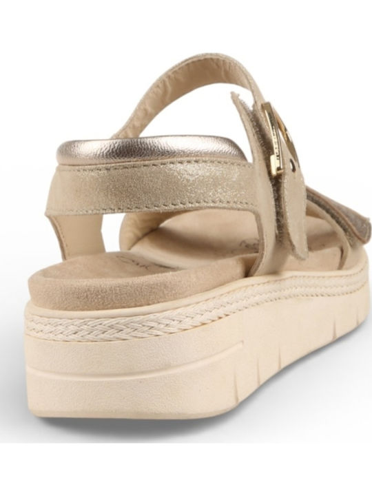 Дамски Сандали Flatforms Златисти