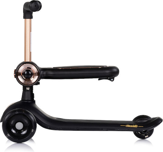 Chipolino Kids 3-Wheel Scooter with LED Lighting for 2+ Years Black