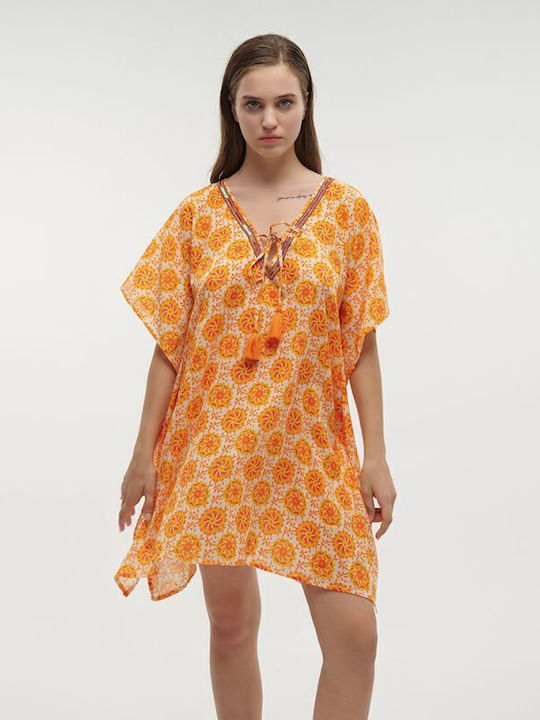 Ble Resort Collection Καφτάνι Παραλίας Πορτοκαλί Ble Resort Collection Καφτάνι Παραλίας Πορτοκαλί
