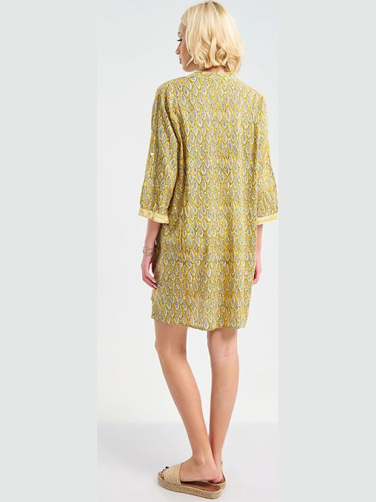 Ble Resort Collection Καφτάνι Παραλίας Κίτρινη