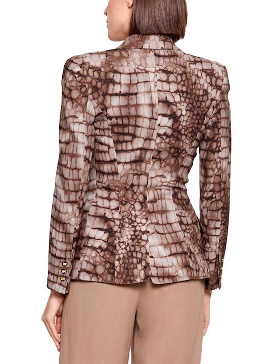 Elisabetta Franchi Women's Waisted Brown Blazer