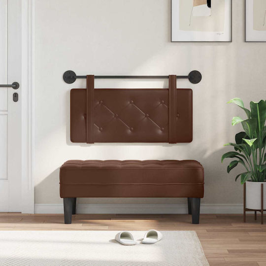 vidaXL Leather Brown Bed Headboard Cushion 80x40cm