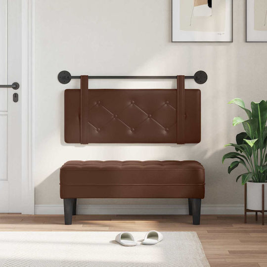 vidaXL Leather Brown Bed Headboard Cushion 100x40cm